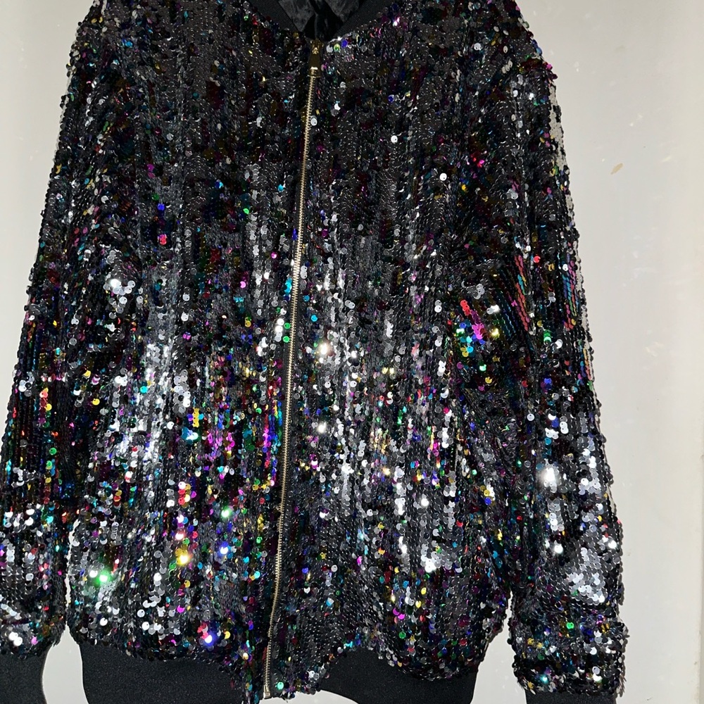 Sequin Bomber Jacket - image 1